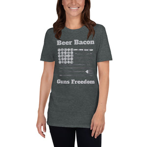Beer Bacon Guns Freedom Short-Sleeve Unisex T-Shirt
