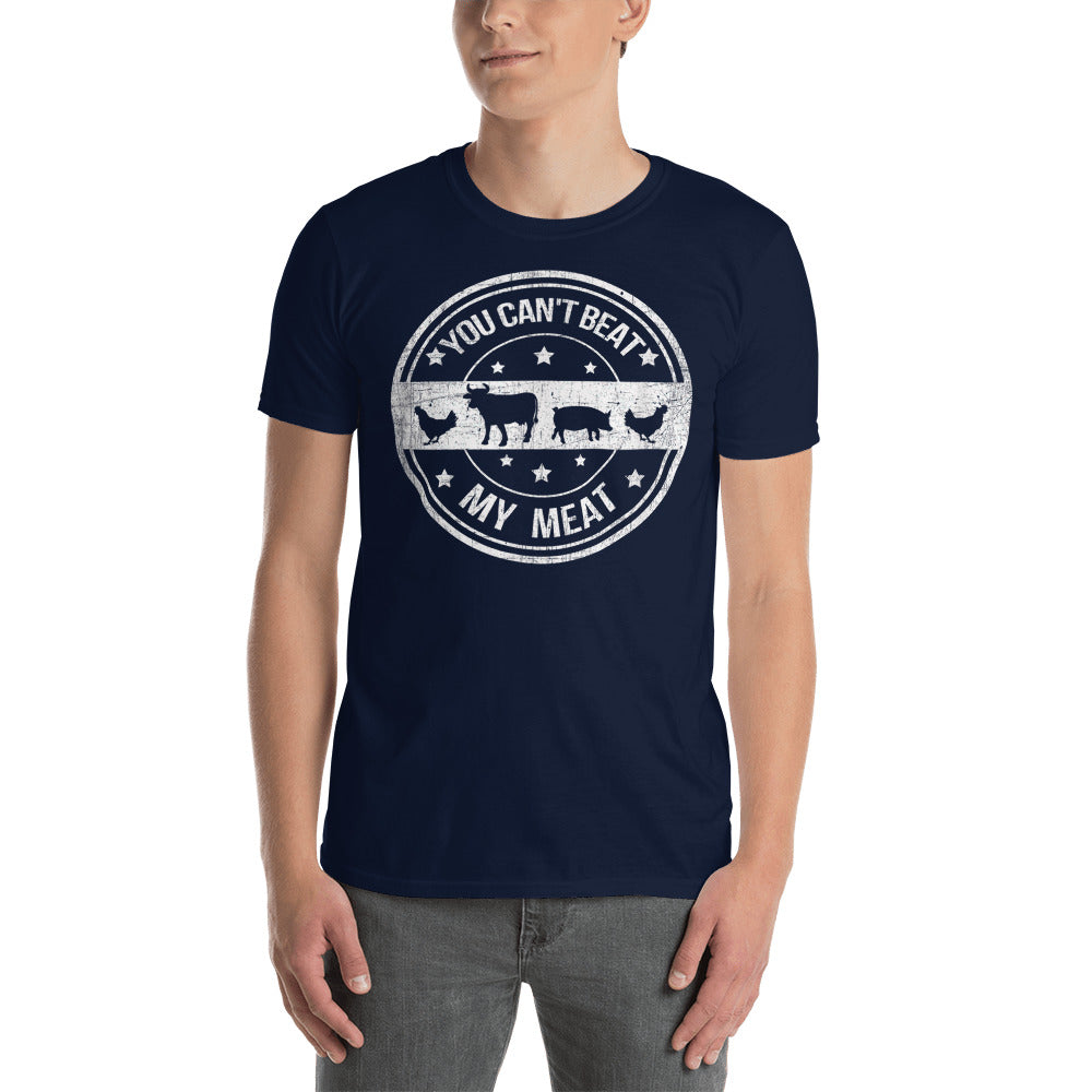 
            
                Load image into Gallery viewer, You Can&amp;#39;t Beat My Meat BBQ Short-Sleeve Unisex T-Shirt
            
        