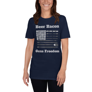 Beer Bacon Guns Freedom Short-Sleeve Unisex T-Shirt