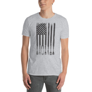 Grilling Flag (Light Colors) Short-Sleeve Unisex T-Shirt