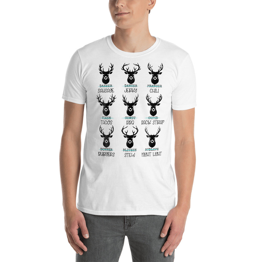 Reindeer BBQ (Light Colors) Short-Sleeve Unisex T-Shirt